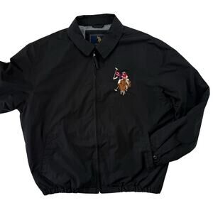U.S. POLO ASSN. Sz Large Polo Pony Logo Jacket Full Zip Soft Fabric